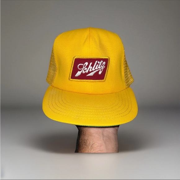 Dallas Other - Vintage 70's Schlitz Beer Dallas Cap Mens Sz S-M Yellow Trucker Hat Snap Back